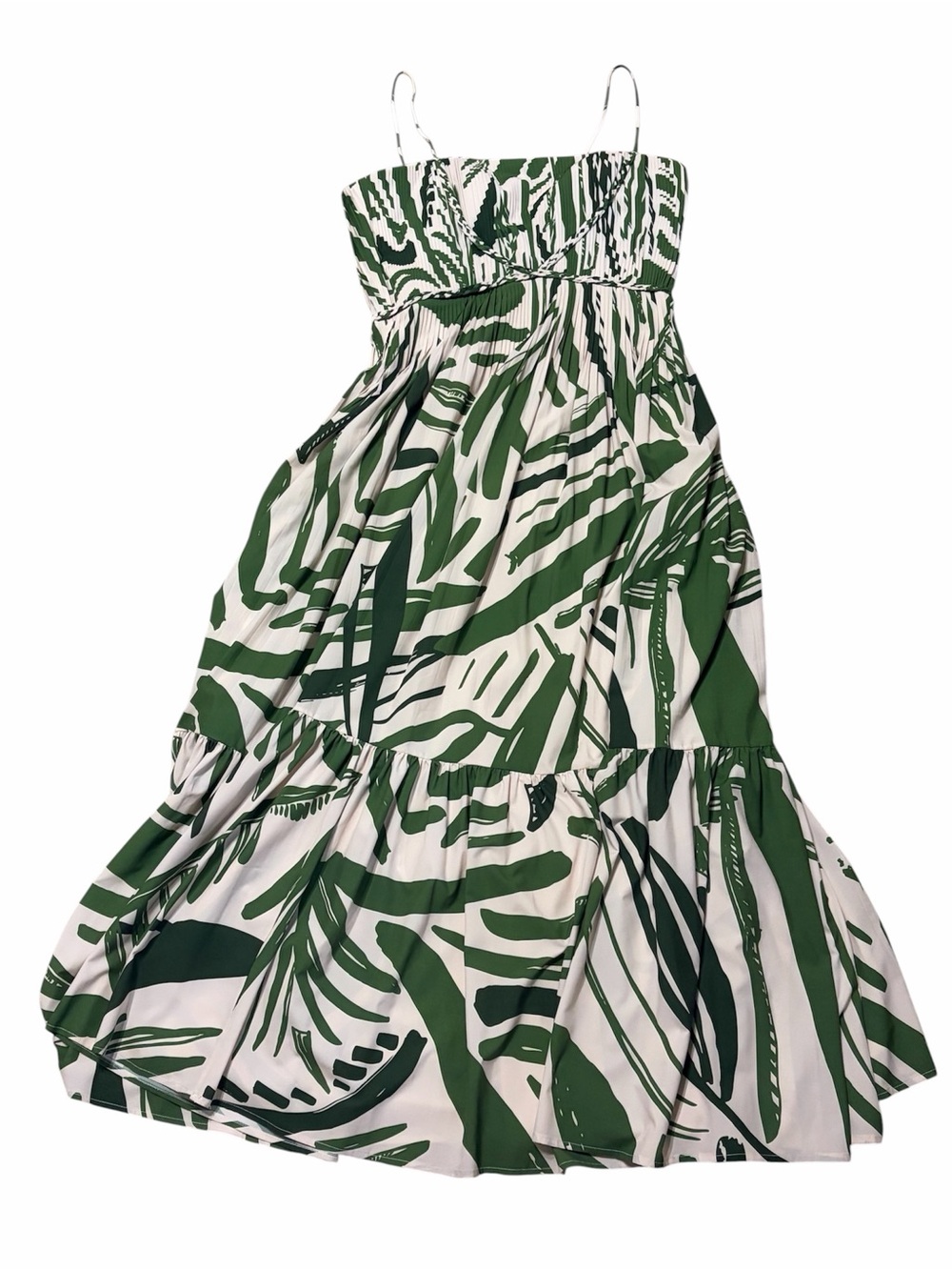 Andres Otalora Womens 12 Exclusive Kalal Abstract Print Crepe Maxi Dress Green - Picture 2 of 10